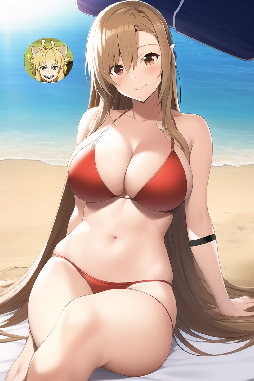 Hentai Beach Big Boobs - Hentai Busty â€“ 1girl alluring asuna (sao) auburn hair beach big breasts  bikini brown hair â€“ Hentai Busty