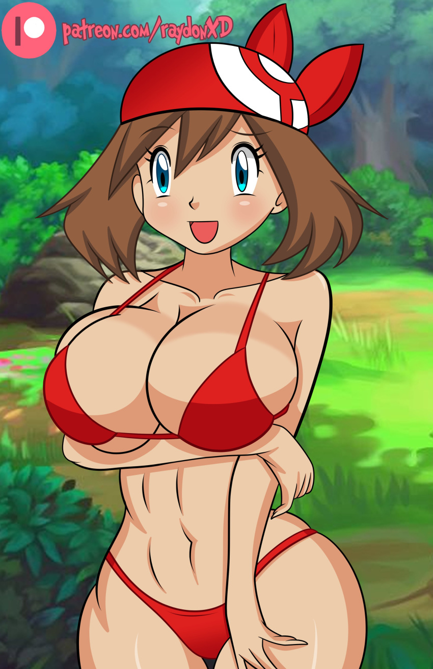 Anime Huge Breasts Swimsuit - Hentai Busty â€“ 1girl 1girl alluring big breasts bikini creatures (company)  game freak may â€“ Hentai Busty