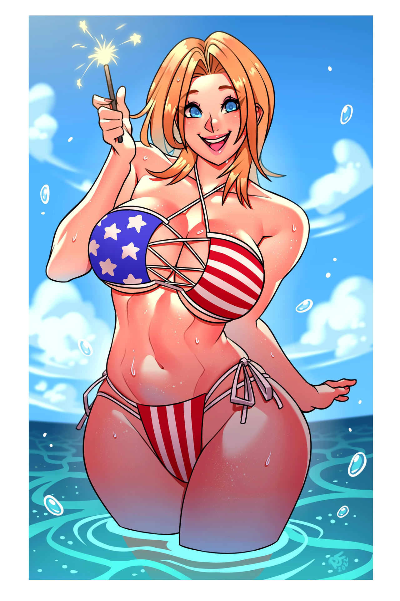 1280px x 1921px - Hentai Busty â€“ 1girl american flag bikini beach big breasts bikini blonde  hair blue eyes â€“ Hentai Busty