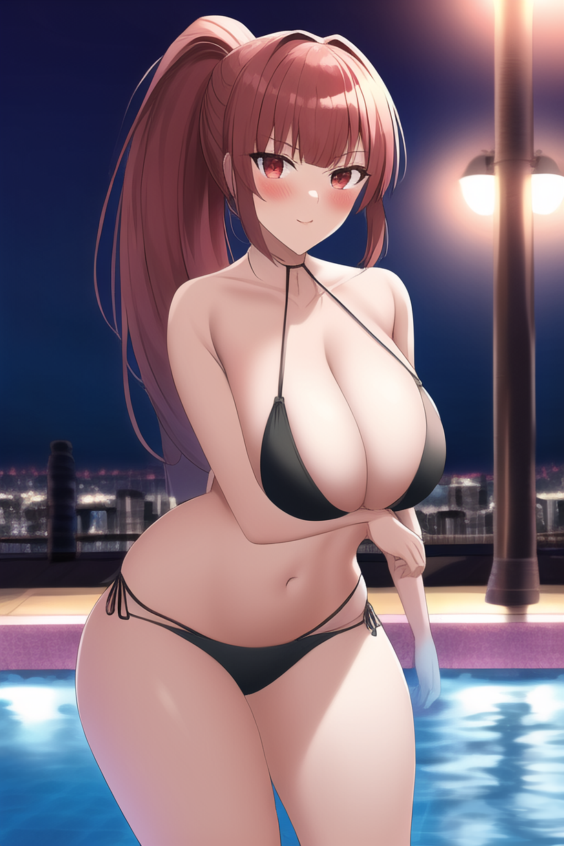 Anime Huge Breasts Swimsuit - Hentai Busty â€“ 1girl alluring big breasts bikini brown eyes cleavage dead  or alive dead or â€“ Hentai Busty