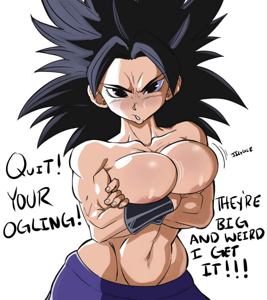 1girl 1girl attractive beautiful_female beautyful big_breasts bitch black_hair bodysuit breasts caulifla dragon_ball dragon_ball_super excited excited_for_sex exhibitionism female_focus female_pervert female_pov female_pubic_hair female_sub hooker muscular_female nude perfect perfection pervert prostitute prostitution provocating provocative sex_invitation sexually_suggestive submission