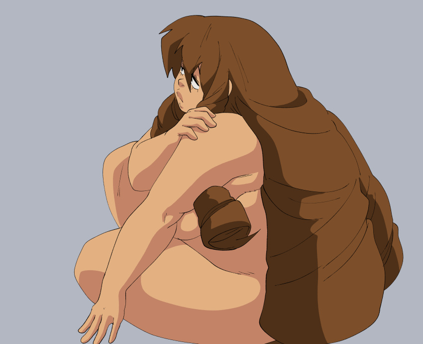 breasts brown_hair character_request chubby inker_comics inkershike liz_(inkershike) long_hair nude original original_character