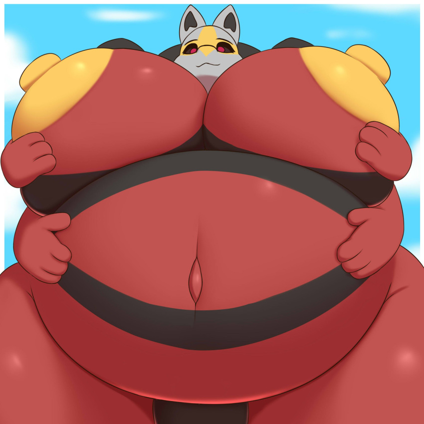 1girl big_ass big_belly big_breasts fat fat_ass fat_belly fat_breasts female furry plump pregnant tropicalfox_