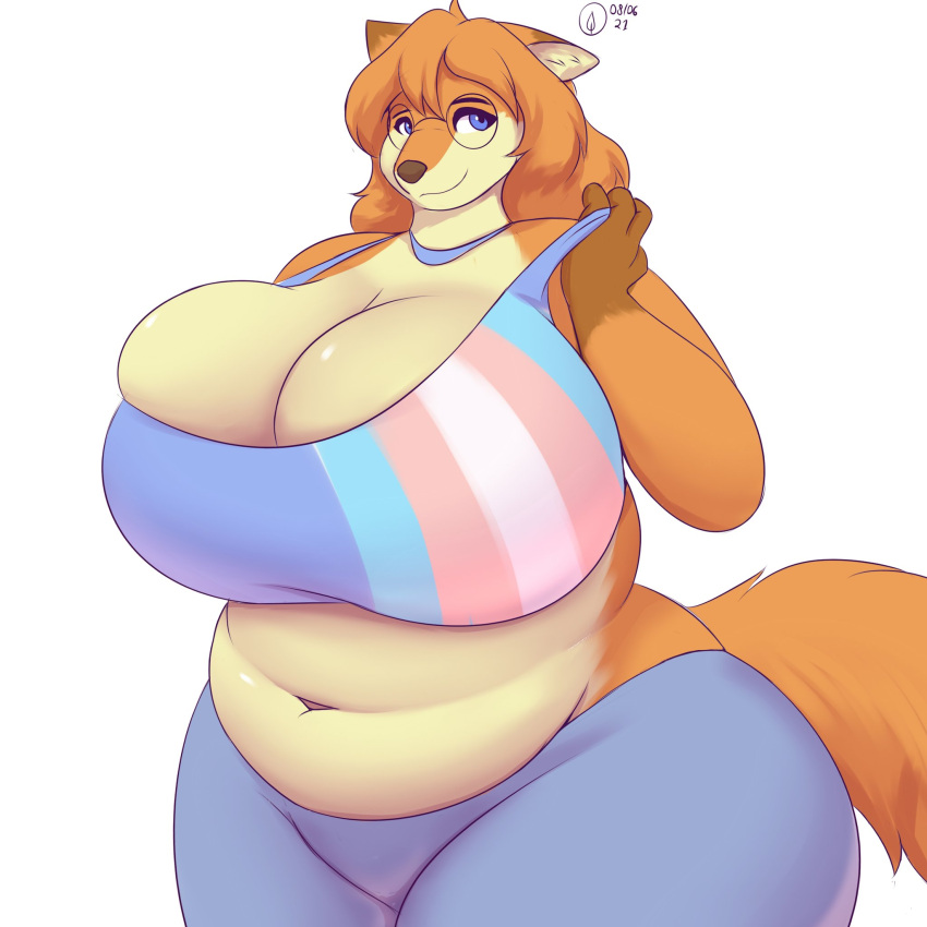 1girl big_ass big_belly big_breasts fat fat_ass fat_belly fat_breasts female furry plump tropicalfox_
