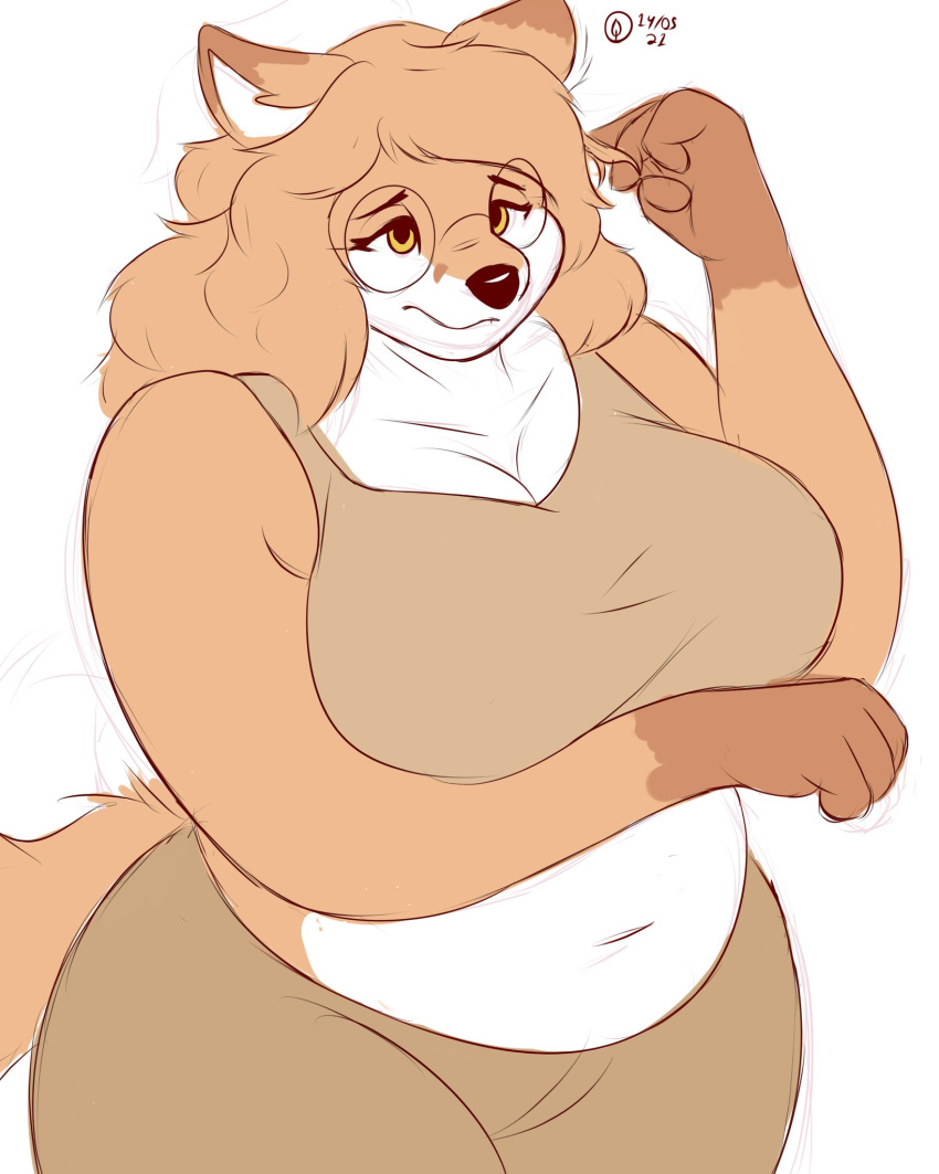 1girl big_ass big_belly big_breasts fat fat_ass fat_belly fat_breasts female fox furry plump tropicalfox_