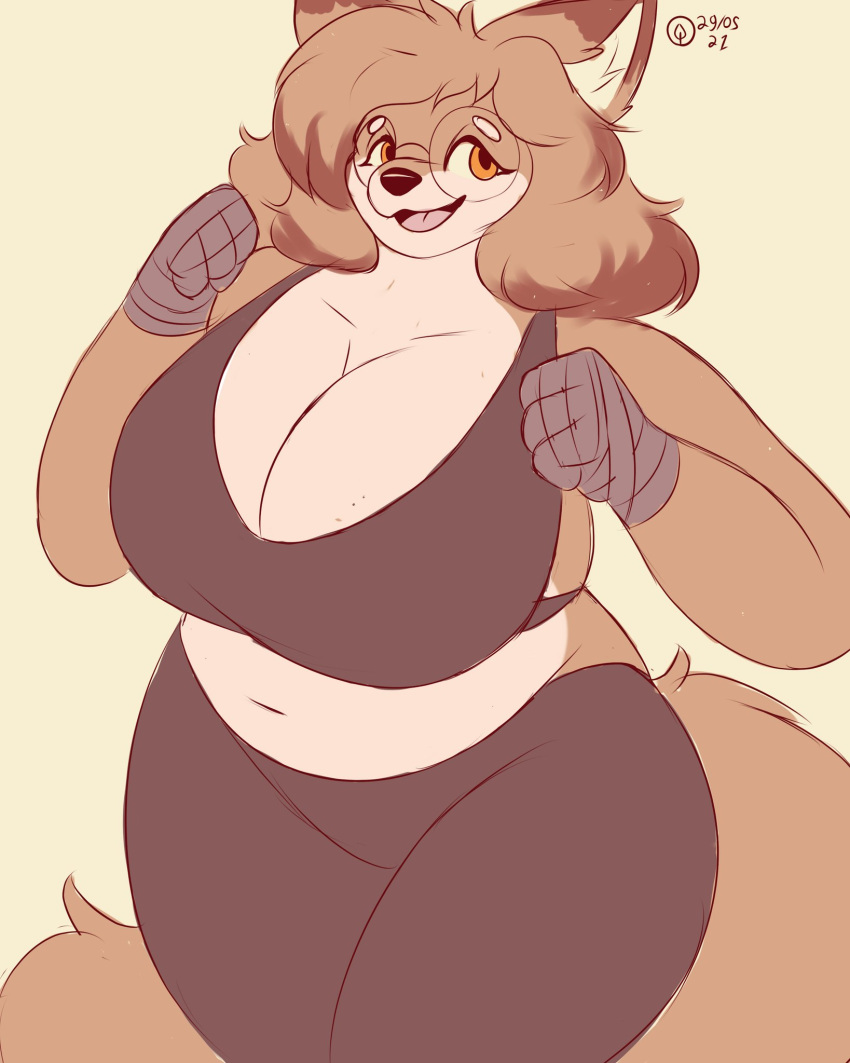 1girl big_ass big_belly big_breasts fat fat_ass fat_belly fat_breasts female fox furry plump tropicalfox_