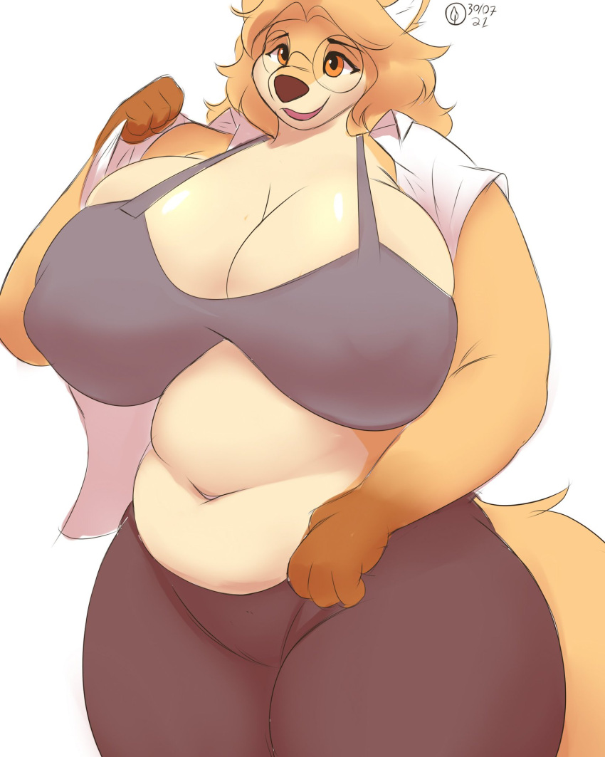 1girl big_ass big_belly big_breasts fat fat_ass fat_belly fat_breasts female furry plump tropicalfox_