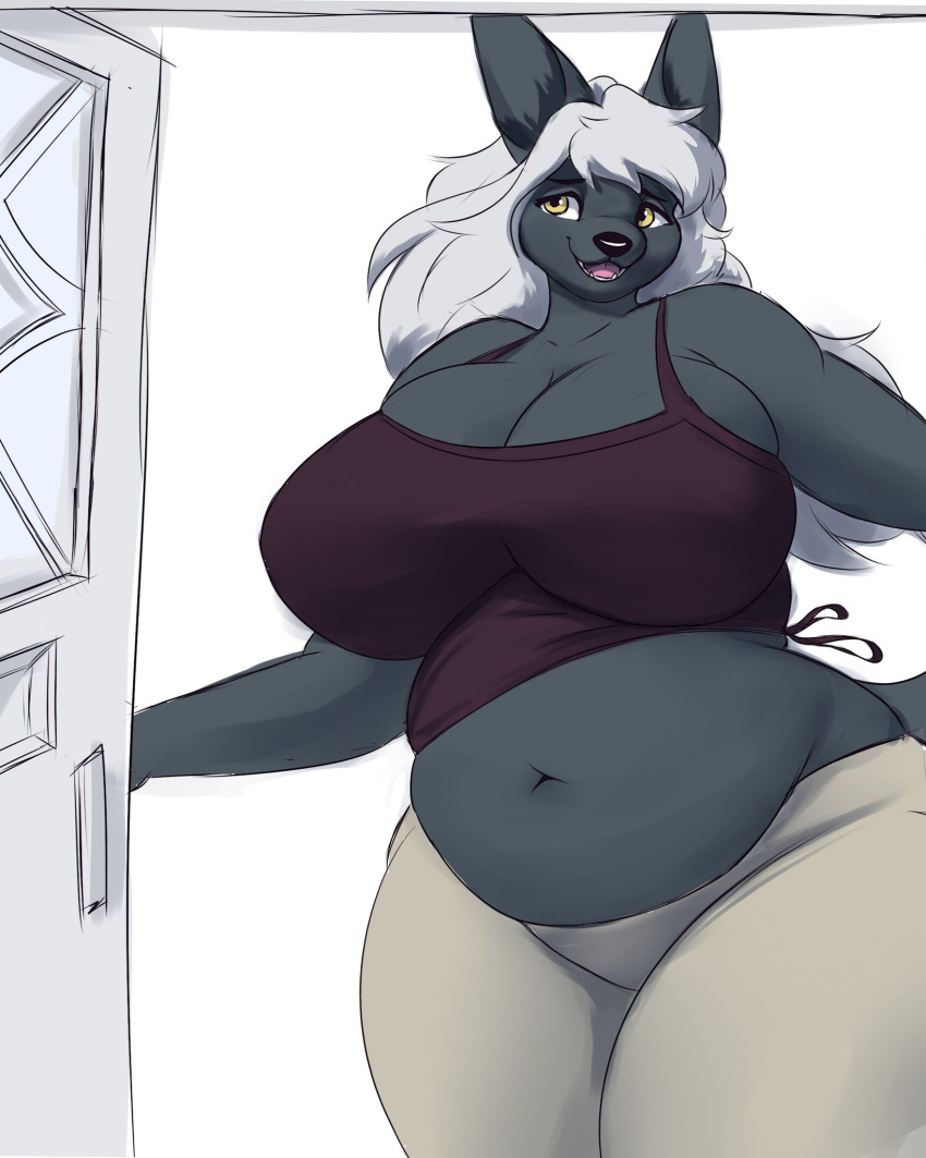 1girl big_ass big_belly big_breasts fat fat_ass fat_belly fat_breasts female furry plump tropicalfox_