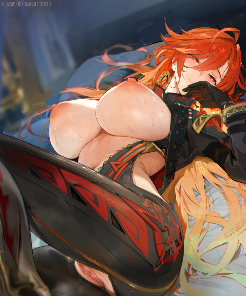1girls artist_request ass big_breasts breasts female_only genshin_impact mavuika_(genshin_impact) nipples nude nude_female tagme