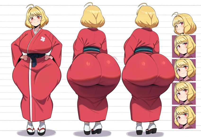 1girl ai_generated ass big_ass big_breasts breasts fundoshilover101 huge_ass huge_breasts kimono original original_character