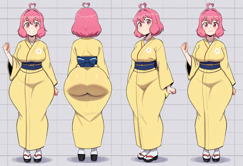 1girl ai_generated ass big_ass big_breasts breasts fundoshilover101 huge_ass kimono original original_character