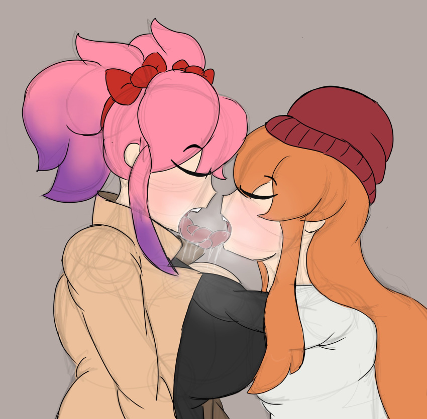 2025 2_girls big_breasts french_kiss making_out meggy_spletzer saiko_(smg4) thesushisensei yuri
