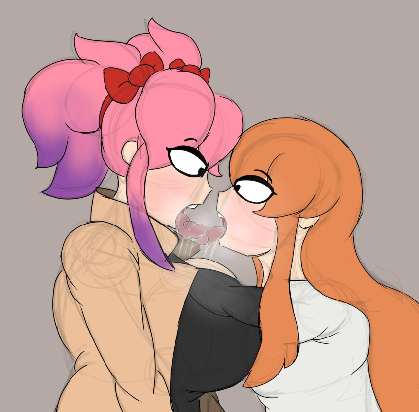 2025 big_breasts eye_contact making_out meggy_spletzer saiko_(smg4) thesushisensei