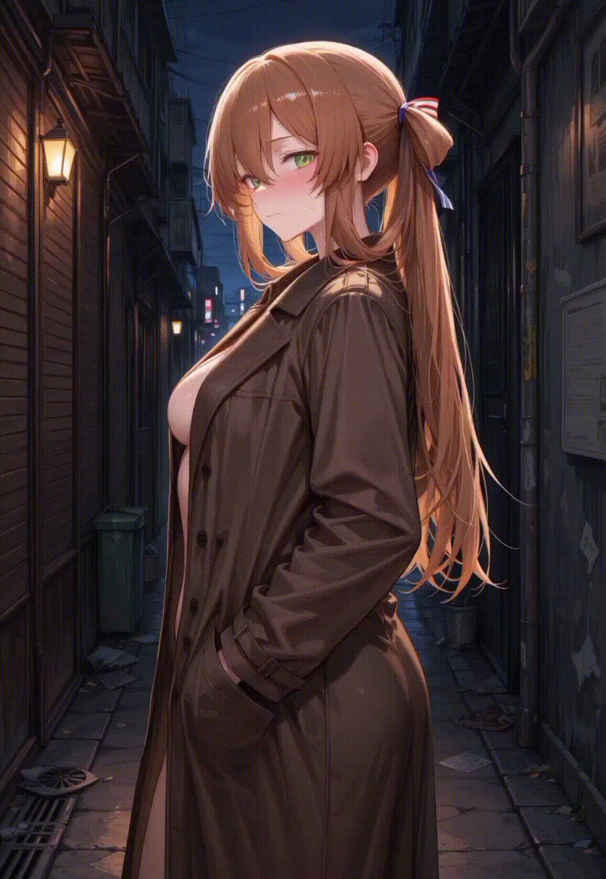 1boy 1girl against_wall ai_generated alley anus ass ass_focus ass_grab big_breasts breasts brown_hair cleft_of_venus coat coat_removed completely_naked completely_nude completely_nude_female cum_in_mouth cum_in_pussy cum_inside exhibitionism female_focus first_person_view gif girls_frontline green_eyes grin horny_female huge_breasts looking_at_viewer naked_female navel night nipples nude nude_female oral_sex prostitute prostitution pussy pussy_juice sex sex_from_behind showing_breasts slideshow slut spread_pussy springfield_(girls_frontline) vaginal vaginal_penetration wanting_sex whore x-ray