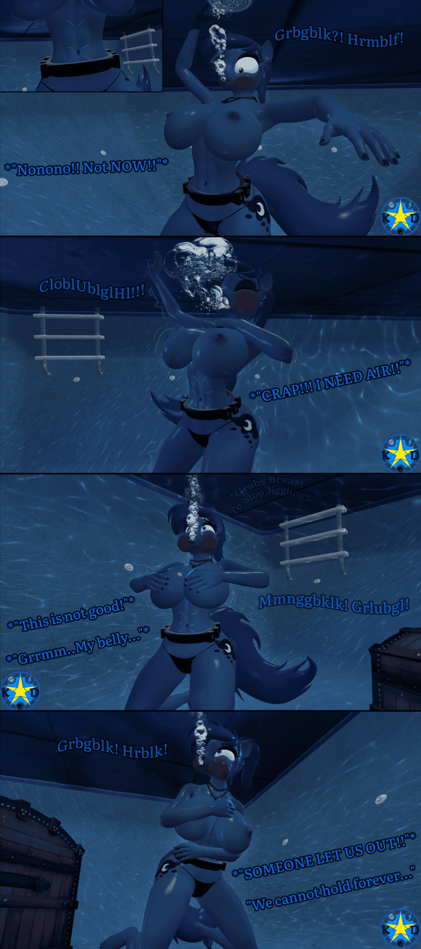 1girl aquaphilia big_breasts breath_holding bubbles comic drowning female friendship_is_magic hasbro kami_dragon my_little_pony page_12 peril princess_luna princess_luna_(mlp) sfm solo source_filmmaker underwater underwater_peril