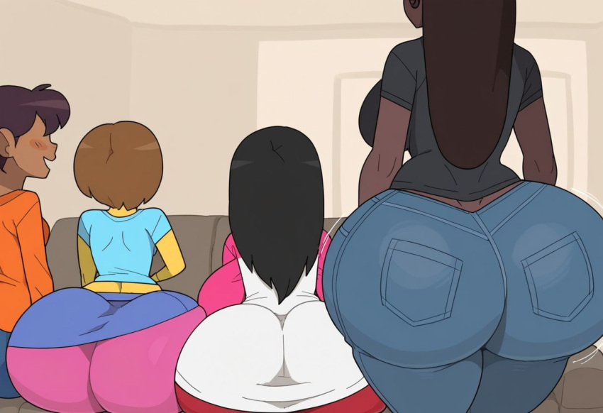 3_girls ai_generated ass big_ass big_breasts breasts dondorodan729 fundoshilover101 gigantic_ass huge_ass jeans original original_character