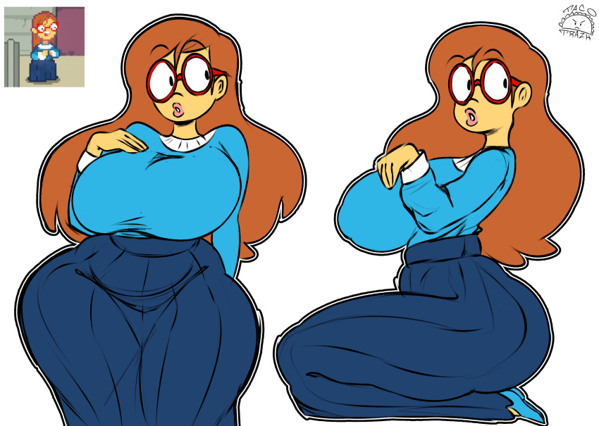 1girl 1girls big_ass big_ass big_breasts breasts clothed clothing female_focus female_only glasses huge_ass huge_ass huge_breasts kindergarten_(game) kindergarten_3 maikyoh ms._lovelett skirt tacotrazh thick_thighs