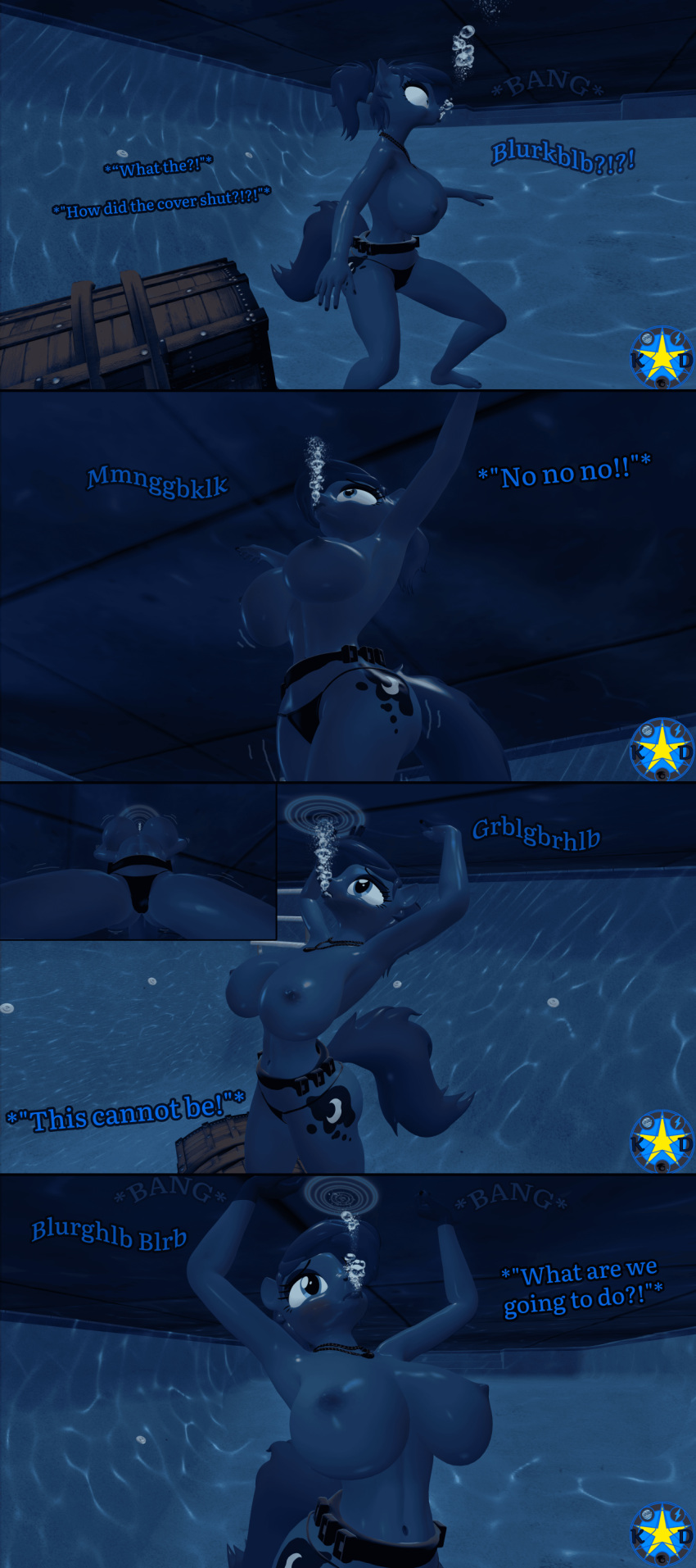 1girl aquaphilia big_breasts breath_holding bubbles comic drowning female friendship_is_magic hasbro kami_dragon my_little_pony page_11 peril princess_luna princess_luna_(mlp) sfm solo source_filmmaker underwater underwater_peril
