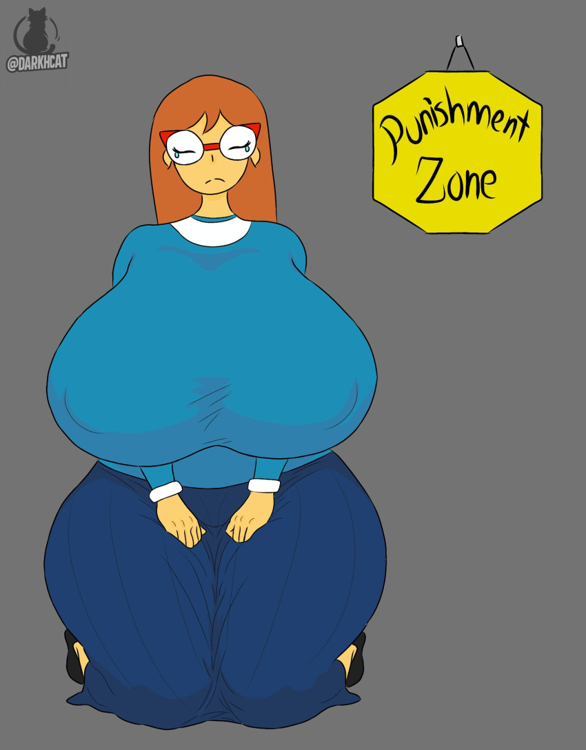 1girl big_ass big_breasts breasts crying curvaceous_figure curvy huge_hips kindergarten_(game) kindergarten_3 kneel ms._lovelett teacher thick_thighs