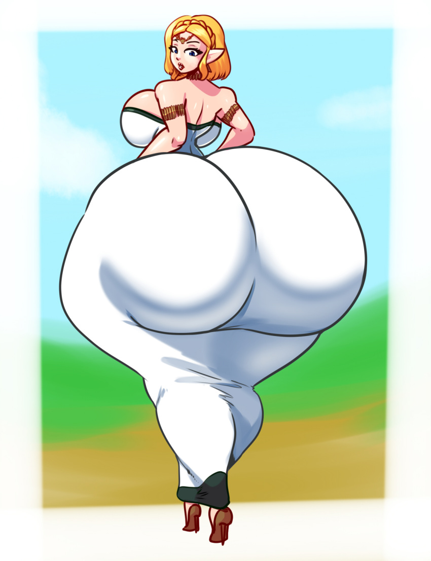 1girl ass big_ass big_breasts breasts gigantic_ass huge_ass nintendo princess_zelda schnauzercito the_legend_of_zelda