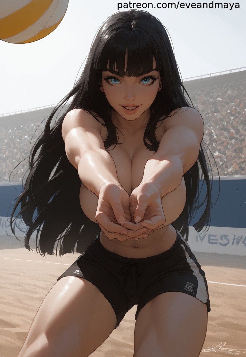 1girl abs ai_generated ass bedroom belly bending_forward big_breasts breasts cameltoe cap caught_naked caught_off_guard eveandmaya fit fit_female flashing from_behind gambling hand_bra lifting_shirt motorcycle muscular muscular_arms muscular_female panties photoshoot pose pussy sexy sexy_pose shirt_open shy volleyball