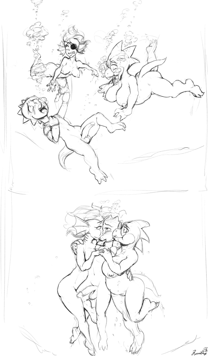 1boy 2girls absurd_res age_difference air_bubble alphys anthro asphyxiation balls barefoot belly big_breasts breasts byondrage cub curvy_figure drowning erection eye_patch eyewear feet female fish genitals glasses group high_res hugging kissing male male/female marine monochrome monster monster_kid_(undertale) nipples nude older_female open_mouth penis reptile rescue scalie sharing_air skinny_dipping slightly_chubby slightly_chubby_female swimming thick_thighs undertale undertale_(series) underwater undyne voluptuous water wide_hips young young_anthro younger_male