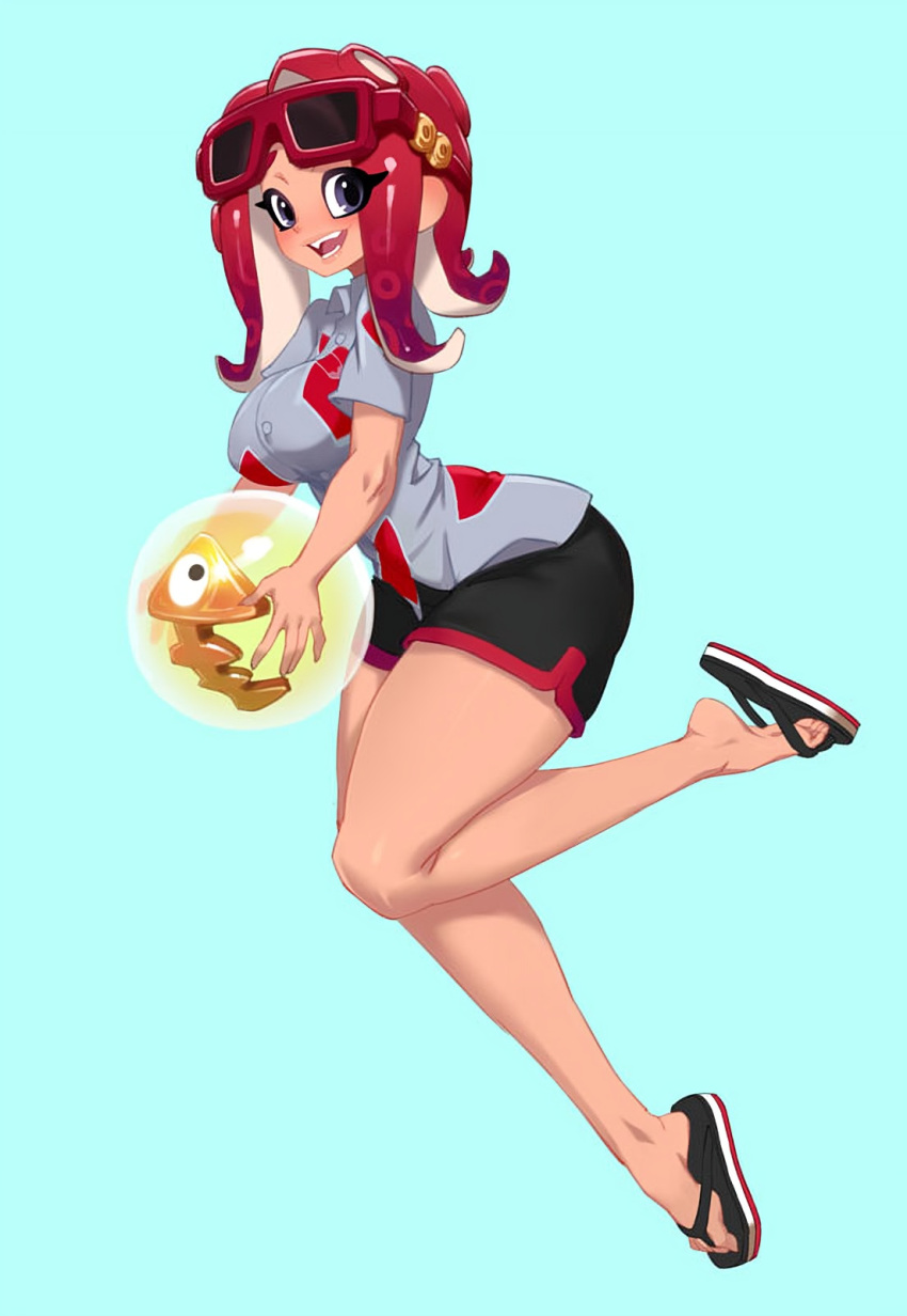 1girl 1girls adorable agent_8_(splatoon) ass barefoot big_ass big_breasts black_eyes booty_shorts breast_bulge breasts bubble_ass bubble_butt curvy curvy_body curvy_female curvy_figure curvy_thighs cute dumpy fat_ass fat_breasts fat_butt fat_thighs feet flip_flops glasses glasses_on_head grin happy high_res high_resolution holding_ball holding_object huge_ass huge_breasts large_ass large_butt light-skinned_female light_skin limón_(limon_limes) limon_(limon_limes) little_blood looking_at_viewer multicolored_clothing octoling octoling_girl open_mouth pale-skinned_female pale_skin plain_background plump_ass plump_butt red_glasses red_hair round_ass sandals short_shorts shorts showing_off smile smiling_at_viewer splatoon splatoon_(series) splatoon_2 splatoon_2:_octo_expansion splatoon_3 summer summer_clothes sunglasses sunglasses_on_head tentacle_hair thick_thighs thighs thunder_thighs toes wholesome