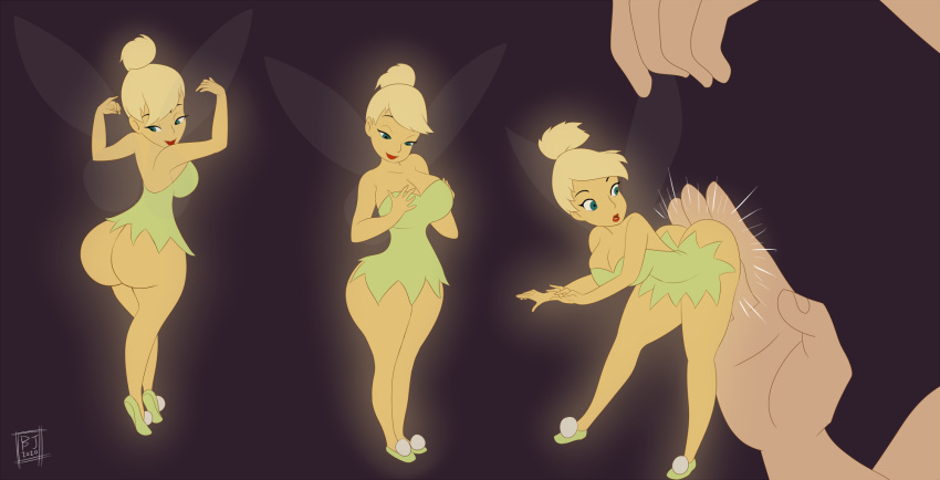 1girl ass big_ass big_breasts bootijuse breasts disney huge_ass peter_pan tinker_bell