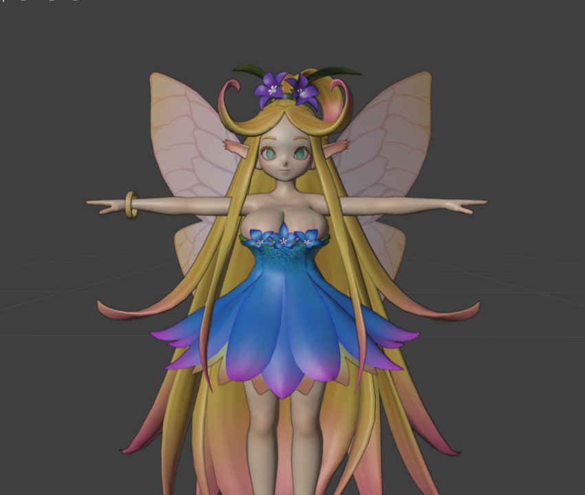 3d big_breasts blonde_hair breasts cleavage faerie_(seiken_densetsu_3) huge_breasts seiken_densetsu seiken_densetsu_3 trials_of_mana