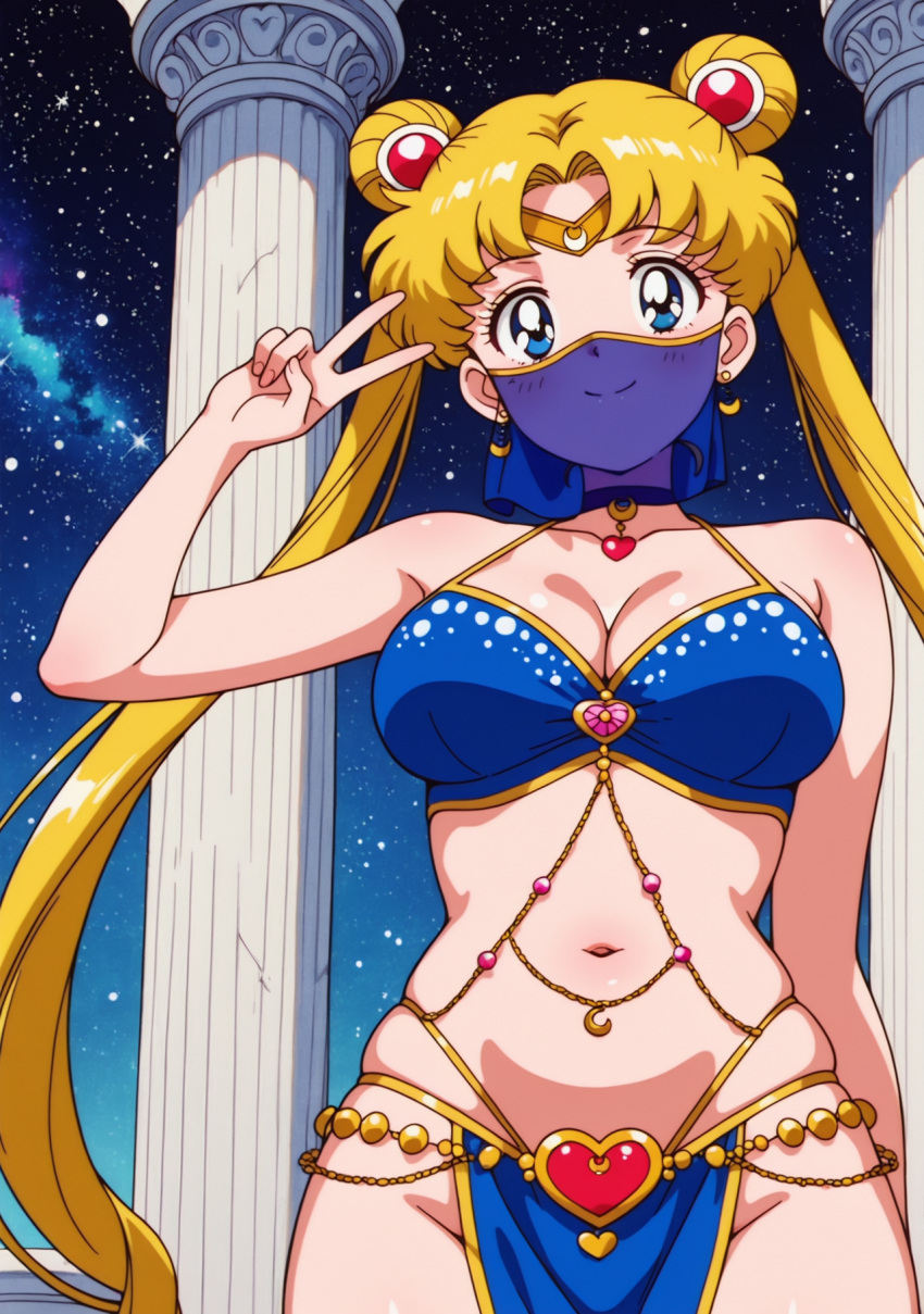 1girl accurate_art_style adult_swim alluring big_breasts bishoujo_senshi_sailor_moon bishoujo_senshi_sailor_moon_r bishoujo_senshi_sailor_moon_r_the_movie bishoujo_senshi_sailor_moon_s bishoujo_senshi_sailor_moon_s_the_movie bishoujo_senshi_sailor_moon_supers bishoujo_senshi_sailor_moon_supers_the_movie blonde_hair blue_eyes cleavage harem_outfit nightcore_(artist) toei_animation toonami usagi_tsukino