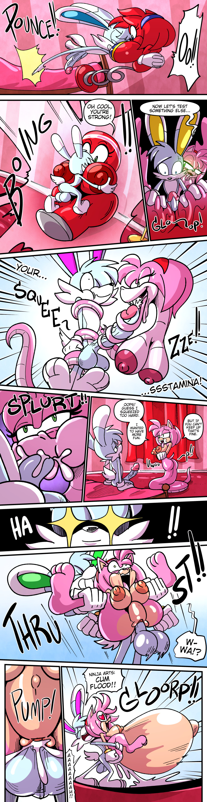 1girl amy_rose big_breasts big_penis comic cum_inflated_belly excessive_cum furry male ninja oc rabbit sachasketchy sex sonic_the_hedgehog_(series) stretchy transformation