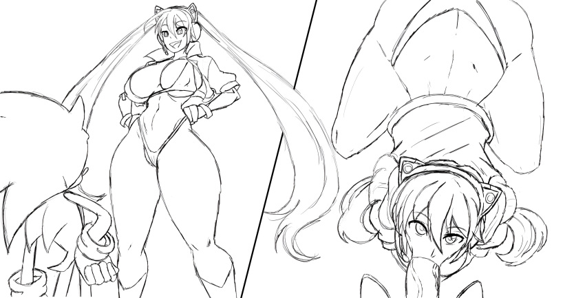 1boy 1girl anthro_male anthro_on_human big_breasts big_penis bikini blackchaos64 breasts crossover fellatio furry_male furry_on_human hands_on_hips happy height_difference huge_breasts huge_penis huge_thighs human_female human_on_anthro human_on_furry interspecies large_penis long_hair looking_at_viewer looking_up male_pov miku_hatsune monochrome oral penis pov sega short_male shorter_male size_difference small_but_hung sonic_the_hedgehog sonic_the_hedgehog_(series) swimsuit tall_female taller_female taller_girl thick_thighs thighs thong twin_tails very_long_hair vocaloid