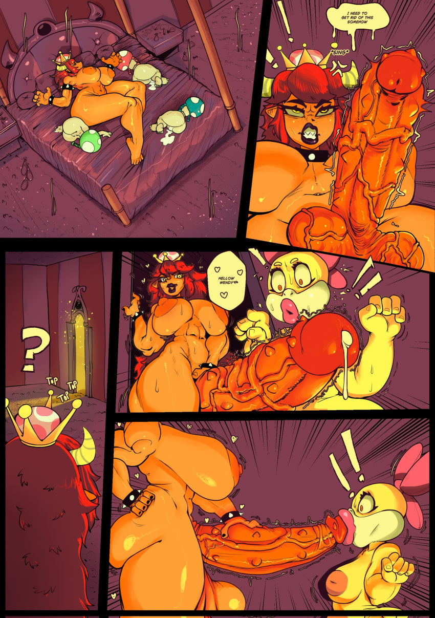1futa 4girls anthro areola ass balls big_areola big_ass big_balls big_breasts big_penis bodily_fluids bow_ribbon bowser bowsette breasts comic crown cum cum_drip cum_dripping_from_ass cum_dripping_from_penis dark_body dark_skin dialogue dripping english_text fellatio female f****d futanari genital_fluids genitals group hair headgear high_res horn huge_breasts huge_cock humanoid incest intersex intersex/female koopa koopaling lips mario_(series) meme multiple_girls muscular muscular_female nintendo non_con north_star_500 nude nude_anthro nude_female oral penile penis questionable_consent r**e red_hair scalie sex sharp_teeth speech_bubble super_crown sweat teeth text thick_lips toad_(mario) toadette vein veiny_penis wendy_o._koopa yellow_body