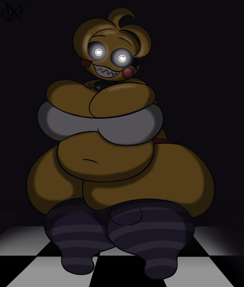 1girl 1girl 1girls 2d 2d_(artwork) 2d_artwork animatronic animatronic_female ass big_ass big_belly big_breasts big_breasts big_thighs breasts breasts_bigger_than_head chicken chicken_girl chubby chubby_belly chubby_female cleavage collar five_nights_at_freddy's five_nights_at_freddy's_2 glowing_eyes huge_breasts kneesocks looking_at_viewer nitnat red_cheeks robot robot_girl rosy_cheeks sharp_teeth shortstack socks spiked_collar striped_socks thicc thick thick_ass thick_hips thick_thighs toy_chica_(fnaf) toy_chica_(love_taste) voluptuous voluptuous_female white_eyes wide_hips yellow_body