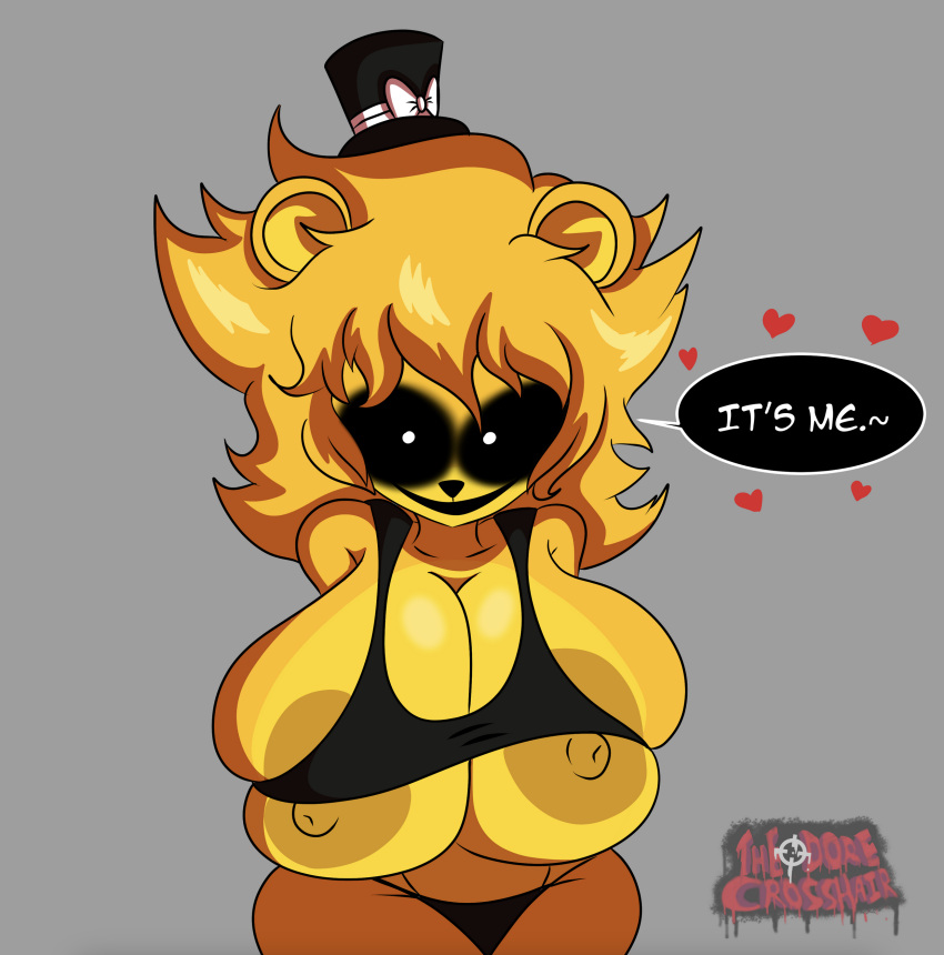 1girl 1girls animatronic animatronic_female bear big_breasts breasts breasts_bigger_than_head genderswap genderswap genderswap_(mtf) golden_freddy_(fnaf) golden_fredina_(cally3d) robot theodore_crosshair theodorexhair type_0