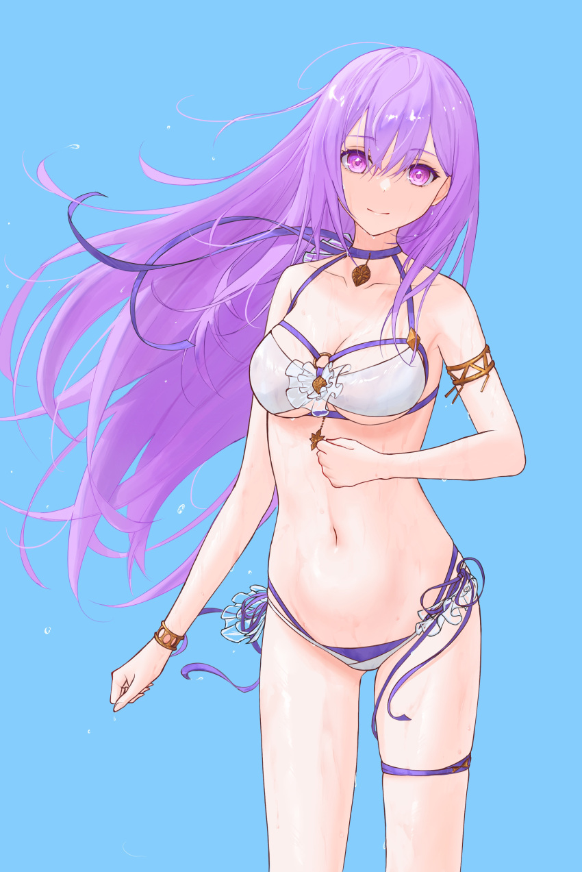 1girl absurd_res alluring big_breasts bikini fire_emblem fire_emblem:_genealogy_of_the_holy_war high_res intelligent_systems julia_(fire_emblem) long_hair nintendo purple_hair swimsuit tagme