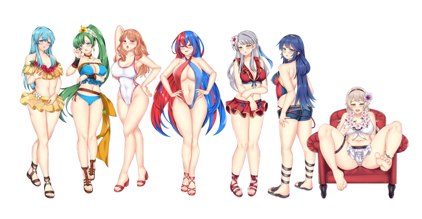6+girls absurd_res alear_(female)_(fire_emblem) alear_(female)_(seaside_dragon)_(fire_emblem) alear_(fire_emblem) alluring ass barefoot big_breasts bikini blue_hair blue_slingshot_swimsuit cameltoe celica_(fire_emblem) chair cleavage commission commissioner_upload corrin_(fire_emblem) corrin_(fire_emblem)_(female) corrin_(summer)_(fire_emblem)_(female) curvy eirika_(fire_emblem) eirika_(summer)_(fire_emblem)/ fire_emblem fire_emblem:_radiant_dawn fire_emblem:_the_blazing_blade fire_emblem:_the_sacred_stones fire_emblem_awakening fire_emblem_echoes:_shadows_of_valentia fire_emblem_engage fire_emblem_fates fire_emblem_warriors green_hair high_res intelligent_systems looking_at_viewer looking_back lucina lucina_(cipher_swimsuit)_(fire_emblem) lucina_(fire_emblem) lyn lyn_(fire_emblem) lyn_(lady_of_the_beach)_(fire_emblem) lyndis lyndis_(fire_emblem) medium_breasts micaiah_(fire_emblem) micaiah_(wavecrest_maiden)_(fire_emblem) multicolored_hair multiple_girls nabunabu nintendo non-web_source official_alternate_costume one-piece_bikini one-piece_swimsuit ponytail red_hair red_slingshot_swimsuit sandals sling_bikini slingshot_swimsuit swimsuit thick_thighs thighs white_hair wide_hips