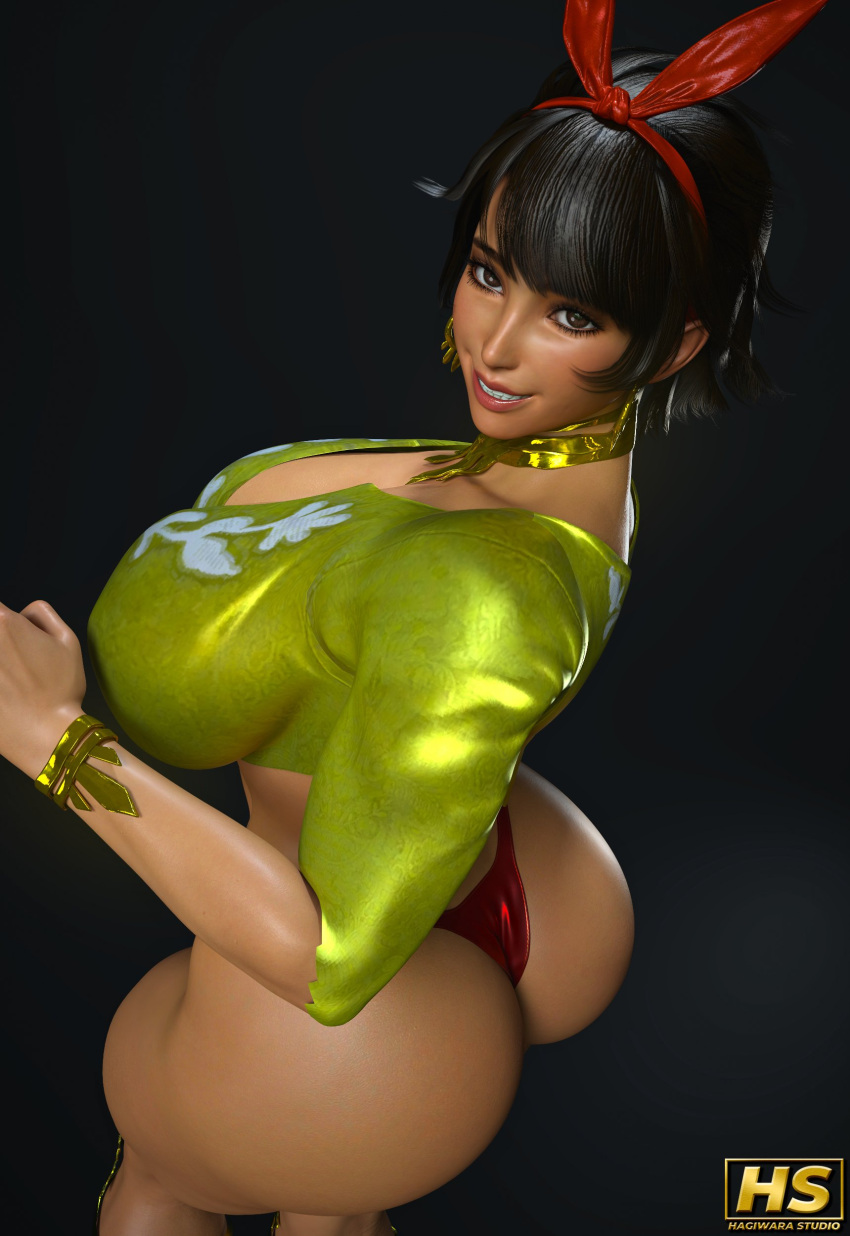 1girl 1girls 3d apple_butt ass ass_focus athletic athletic_female bandai_namco belly belly_button big_ass big_booty big_breasts black_hair booty breasts brown_skin brown_skinned_female bubble_ass bubble_butt butt_focus cleavage deep_cleavage duo_gale femme_fatale green_outfit grin hagiwara_studio hair happy huge_ass huge_breasts human josie_rizal large_ass large_butt legs namco namco_bandai naughty red_thong seductive seductive_look short_black_hair short_hair shorts sideboob smile stomach tan tan_body tan_skin tekken tekken_7 thick_thighs thighs thong twitter video_game video_game_character video_game_franchise video_games voluptuous voluptuous_female