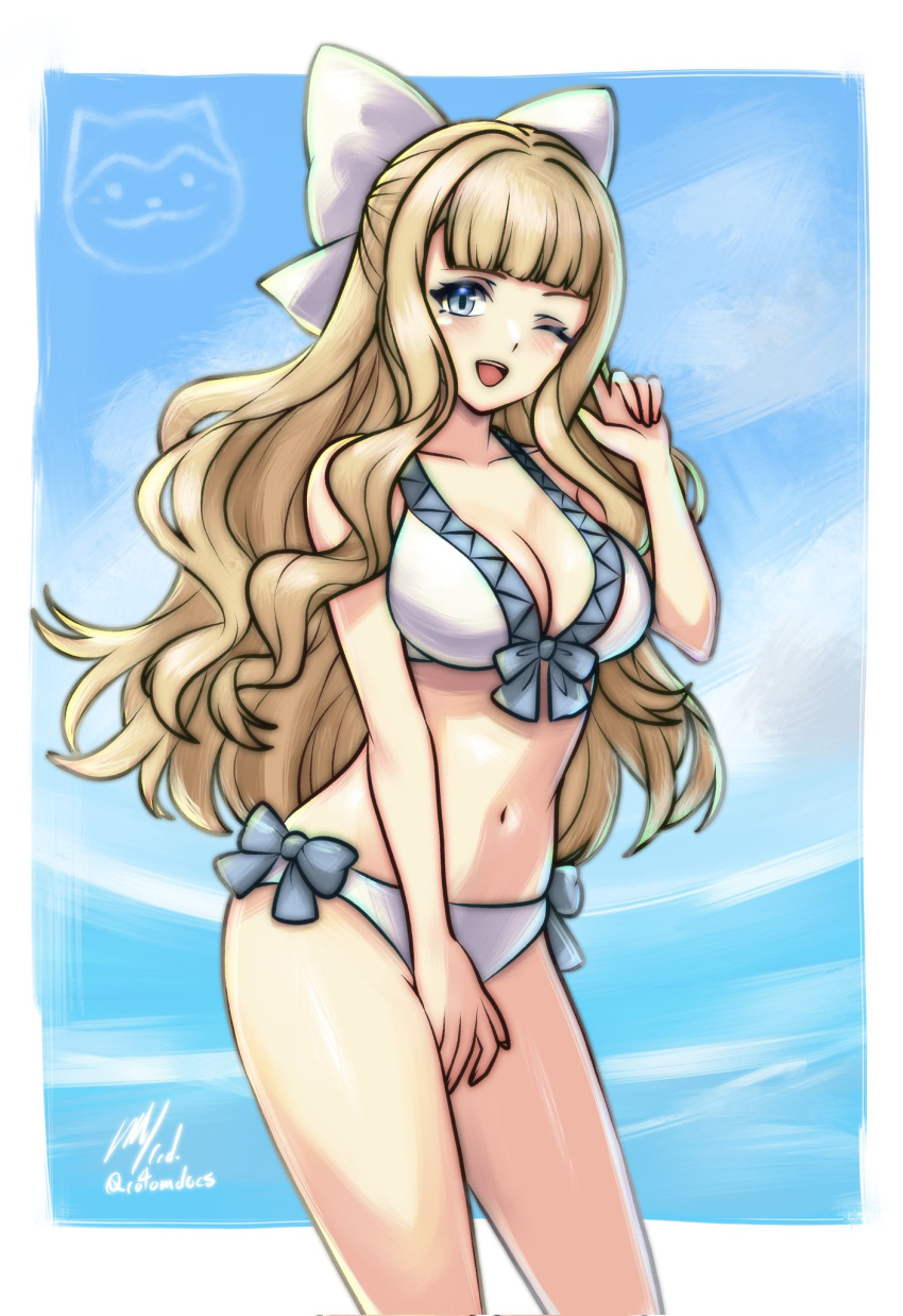 1girl alluring athletic_female big_breasts charlotte_(fire_emblem) female_abs female_only fire_emblem fire_emblem_fates fit_female intelligent_systems rotomdocs swimsuit