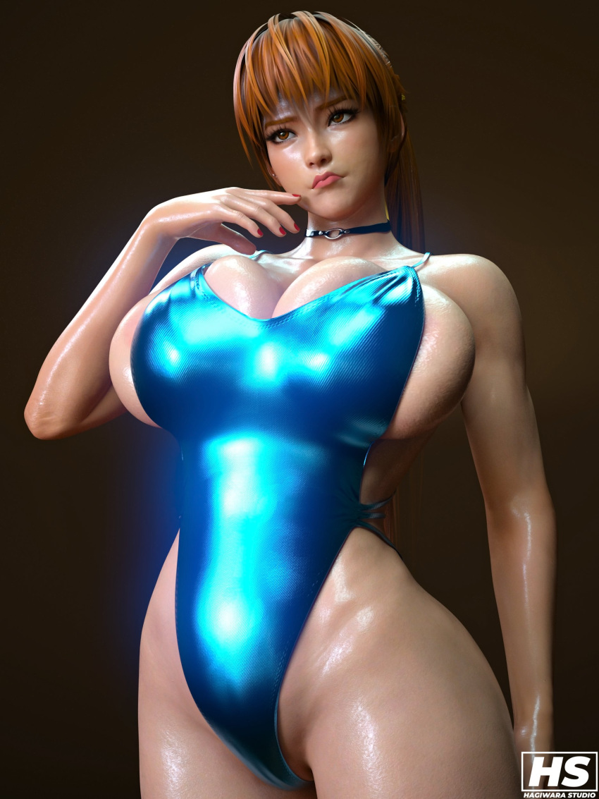 1girl 3d alluring big_breasts bikini dead_or_alive dead_or_alive_2 dead_or_alive_3 dead_or_alive_4 dead_or_alive_5 dead_or_alive_6 dead_or_alive_xtreme_venus_vacation female_only fit_female hagiwara_studio kasumi kasumi_(doa) kunoichi one-piece_bikini orange_eyes orange_hair silf swimsuit tagme tecmo thick_thighs wide_hips