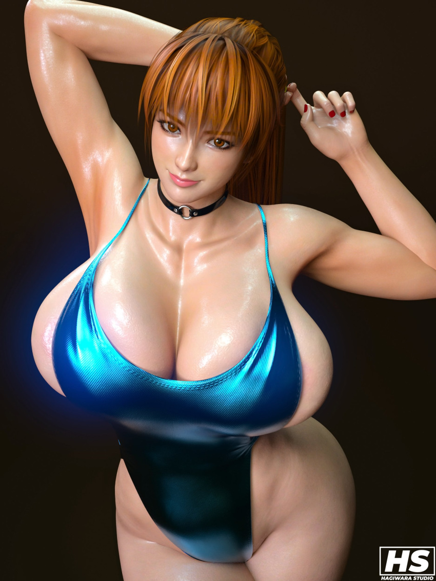 1girl 3d alluring big_breasts bikini dead_or_alive dead_or_alive_2 dead_or_alive_3 dead_or_alive_4 dead_or_alive_5 dead_or_alive_6 dead_or_alive_xtreme_venus_vacation female_only fit_female hagiwara_studio kasumi kasumi_(doa) kunoichi one-piece_bikini orange_eyes orange_hair silf swimsuit tagme tecmo thick_thighs wide_hips