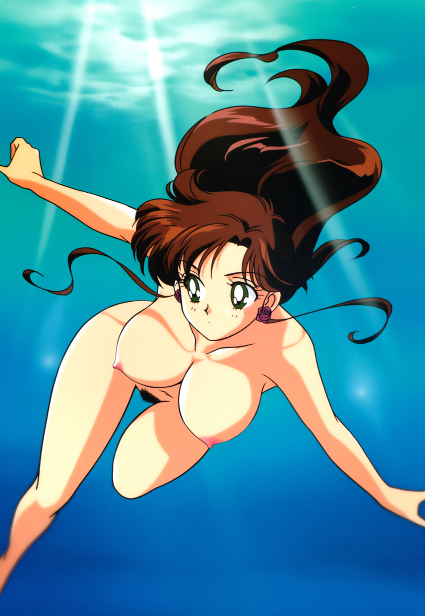 1girl accurate_art_style adult_swim alluring bare_legs big_breasts bishoujo_senshi_sailor_moon bishoujo_senshi_sailor_moon_r bishoujo_senshi_sailor_moon_r_the_movie bishoujo_senshi_sailor_moon_s bishoujo_senshi_sailor_moon_s_the_movie bishoujo_senshi_sailor_moon_supers bishoujo_senshi_sailor_moon_supers_the_movie brown_hair completely_nude_female fun_guy_(artist) green_eyes makoto_kino nude ocean pubic_hair pussy skinny_dipping swimming toei_animation toonami underwater viz_media