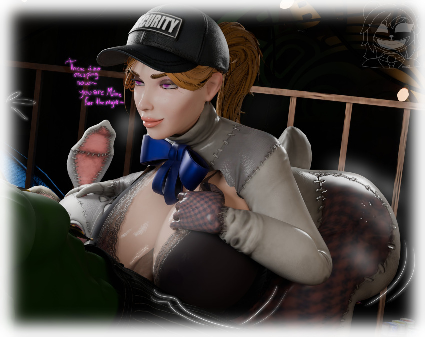 1boy 1girl 1girls 3d accurate_art_style ass big_breasts blender breasts faceless_male five_nights_at_freddy's five_nights_at_freddy's:_security_breach glitchtrap_possession huge_breasts hypnosis male mind_control paizuri possession purple_eyes scrapkill straight thick_ass vanessa_(fnaf) vanny_(fnaf) voluptuous