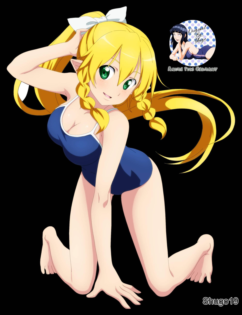 1girl 1girl 1girl 2d 2d_(artwork) 2d_artwork alluring ankles arm_support bare_arms bare_calves bare_chest bare_hands bare_knees bare_legs bare_shoulders bare_skin bare_soles bare_thighs bare_toes barefoot big_breasts bikini blonde-haired_female blonde_eyebrows blonde_female blonde_hair blonde_hair_female blue_bikini blue_one-piece_bikini blue_swimwear braid braid braided_hair braided_sidelock breasts busty_female calves cleavage collarbone digital digital_art digital_drawing digital_drawing_(artwork) digital_media digital_media_(artwork) elbows exposed_arms exposed_chest exposed_legs exposed_shoulders exposed_skin exposed_thighs exposed_toes feet female_focus female_only fingernails fingers full_body green-eyed_female green_eyes grin groin hair_between_eyes hair_ribbon hair_tie head_tilt high_res high_resolution kneel kneeling_on_ground knees leafa lean_figure legs long_hair looking_at_viewer medium_breasts narrow_waist one-piece_bikini open_mouth open_mouth_smile parted_lips ponytail ribbon shoulders shugo19 sidelocks simple_background slender_body slender_waist slim_waist smile smiley_face smiling_at_viewer sukumizu swimsuit swimwear sword_art_online thigh_gap thighs tilted_head toes tongue white_background white_hair_ribbon white_hair_tie white_ribbon yellow-eyed_female yellow_eyes