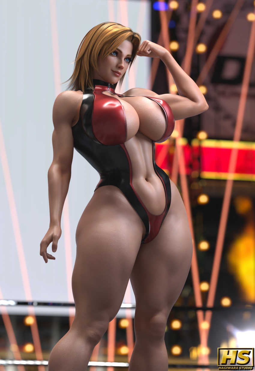 1girl 3d alluring athletic_female big_breasts blonde_hair cleavage dead_or_alive dead_or_alive_2 dead_or_alive_3 dead_or_alive_4 dead_or_alive_5 dead_or_alive_6 dead_or_alive_xtreme_venus_vacation digital_media_(artwork) female_only fit_female hagiwara_studio light-skinned_female light_skin one-piece_bikini short_hair silf solo_female tecmo tina_armstrong wrestling_ring