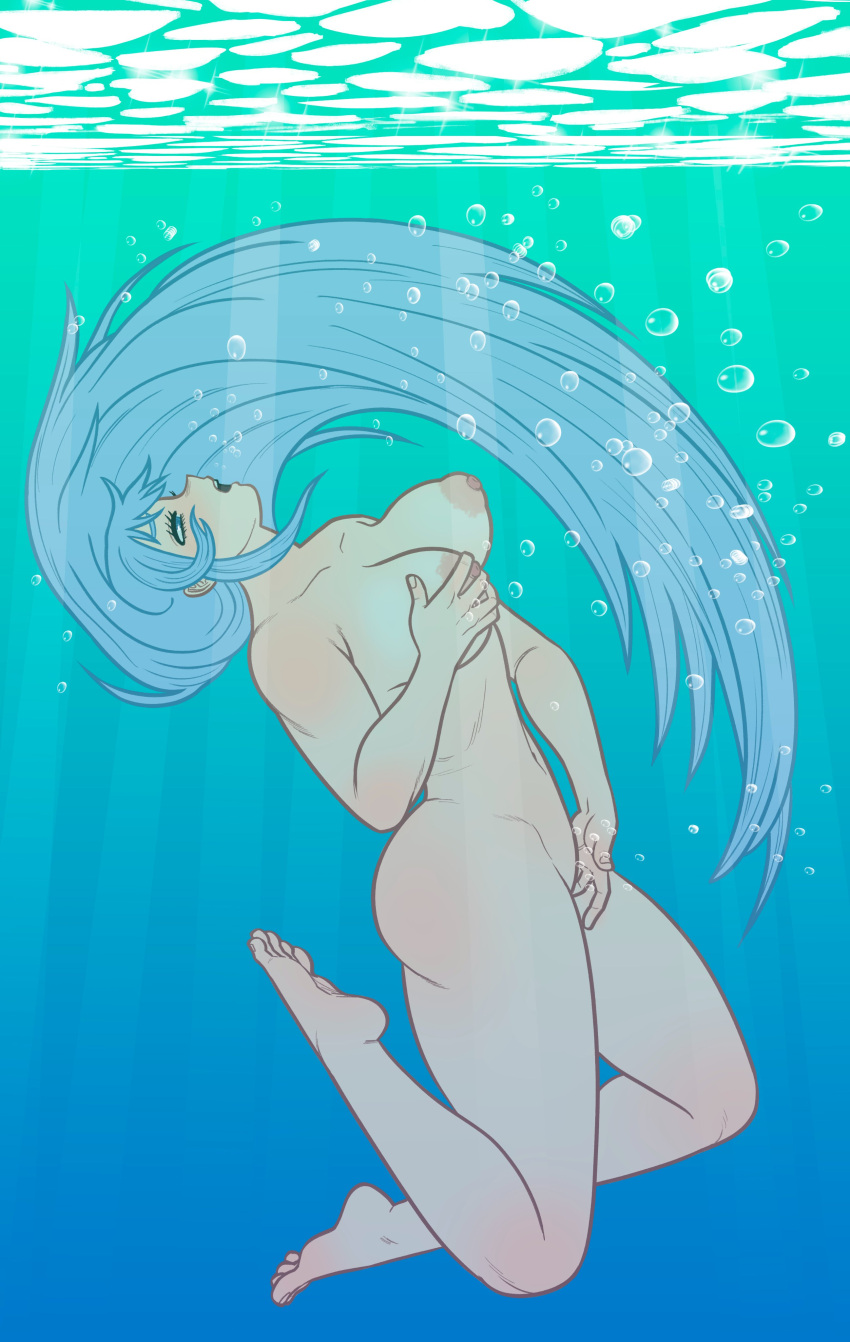 1girl air_bubble air_bubbles areola ass bare_arms bare_legs bare_shoulders barefoot big_breasts blue-haired_female blue_eyes blue_hair boku_no_hero_academia breast_grab breast_squeeze breasts breathplay bubbles female fetish grabbing_own_breast groping groping_breasts groping_own_breast hadou_nejire light-skinned_female light_skin long_hair masturbation mfuncen my_hero_academia naked_female nejire_hado nipples nude nude_female pink_nipples post-timeskip self_fondle shounen_jump shueisha solo solo_female solo_focus underwater underwater_masturbation underwater_scenery water