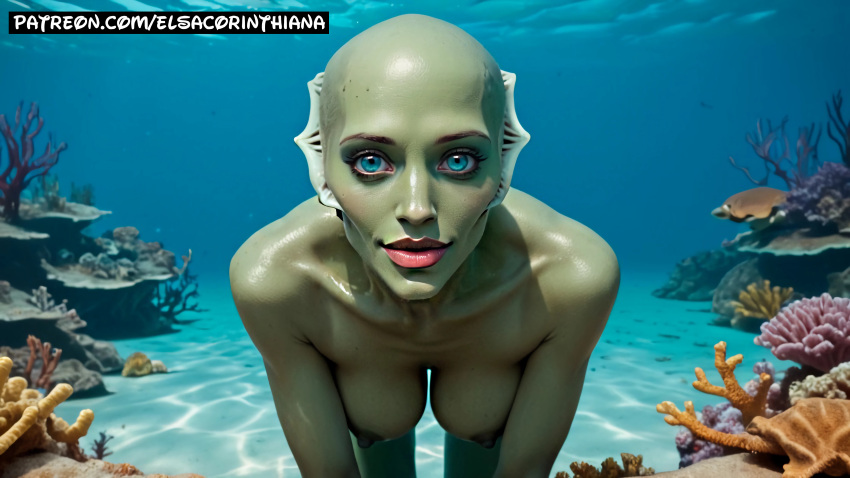 16:9 1girl adult adult_female ai_generated amphibian_female bald big_breasts black_areola blue_eyes breasts cartoon creature_commandos crouched curvaceous dc dcu elsacorinthiana exposed_midriff exposed_shoulders exposed_torso female female_naked female_nude female_only fish_humanoid green-skinned_female green_skin half_body hbo_max horny horny_face horny_female hourglass_figure looking_at_viewer looking_for_viewer mermaid_ears midriff naked_female navel nina_mazursky nipples nude nude_female nudist outdoor_nudity outdoors_nudity outside patreon patreon_link patreon_url pussy realistic selfie_pose selfpic shoulders skinny solo thin_body thin_waist uncensored underwater underwater_background underwater_view warner_brothers