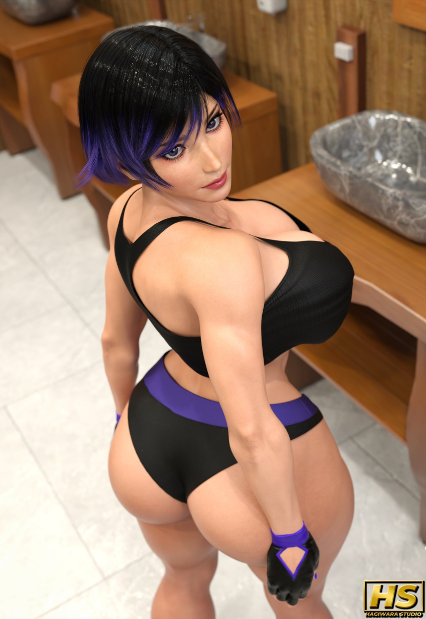 1girl 1girls 3-d 3d artist_logo artist_signature artist_watermark ass athletic athletic_female back back_view bandai_namco bangs big_ass big_breasts black_bra black_hair black_panties black_underwear bra breasts casual cleavage color colored curvaceous curvy curvy_female curvy_figure duo_gale facing_away female_focus female_only femme_fatale fingerless_gloves full_color gloves hagiwara_studio hair handwear hips huge_ass human japanese japanese_female large_ass large_butt legs light-skinned_female light_skin looking_at_viewer multicolored_hair muscular muscular_female nail_polish nails namco namco_bandai panties reina reina_(tekken) reina_mishima seductive seductive_pose solo_female solo_focus sports_bra sportswear standing standing_up tekken tekken_8 thick_thighs thighs toned toned_female twitter underwear video_game video_game_character video_game_franchise video_games voluptuous voluptuous_female watermark