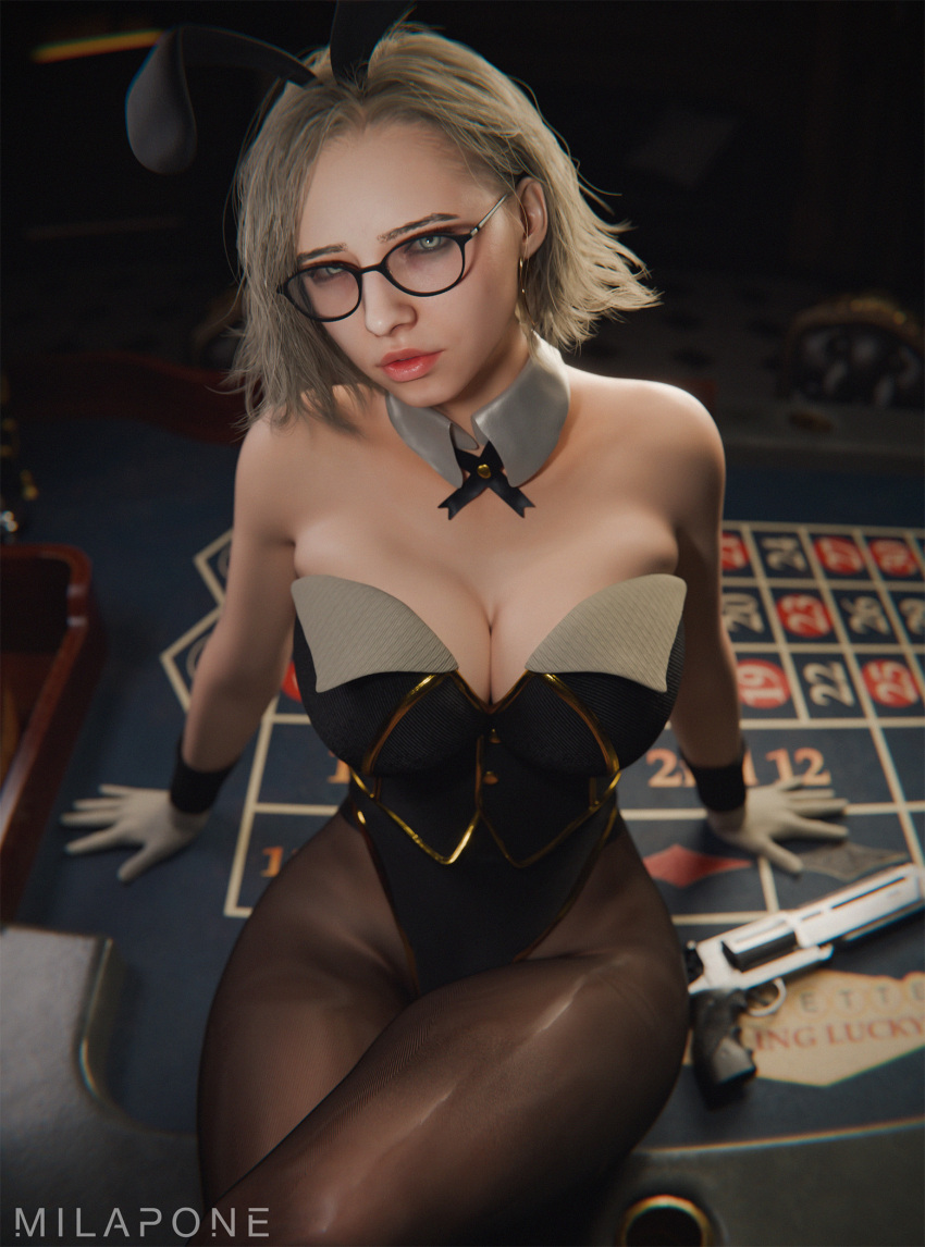1girl 1girls 2026 2026s 3d 3d_(artwork) 3d_art 3d_artwork 3d_background 3d_model 3d_render art big_breasts biohazard blonde_female blonde_hair blue_eyes blurred_background breasts breasts_squeezed_together bunny_costume bunny_ears bunny_girl bunnygirl bunnysuit capcom casino curly_hair detailed_background digital_art digital_artwork_(media) digital_media digital_media_(artwork) female female_only glasses gloves grace_ashcroft grace_ashcroft_(julia_pratt) hi_res high_res high_resolution highres hires jpeg legs legs_crossed legs_together light-skinned_female lips looking_at_viewer milapone neckwear no_dialogue nsfw pantyhose r34 render resident_evil resident_evil_9:_requiem rule34 rule_34 sitting_on_table tagme text video_game video_game_character video_games wavy_hair weapon white_gloves white_text x_link
