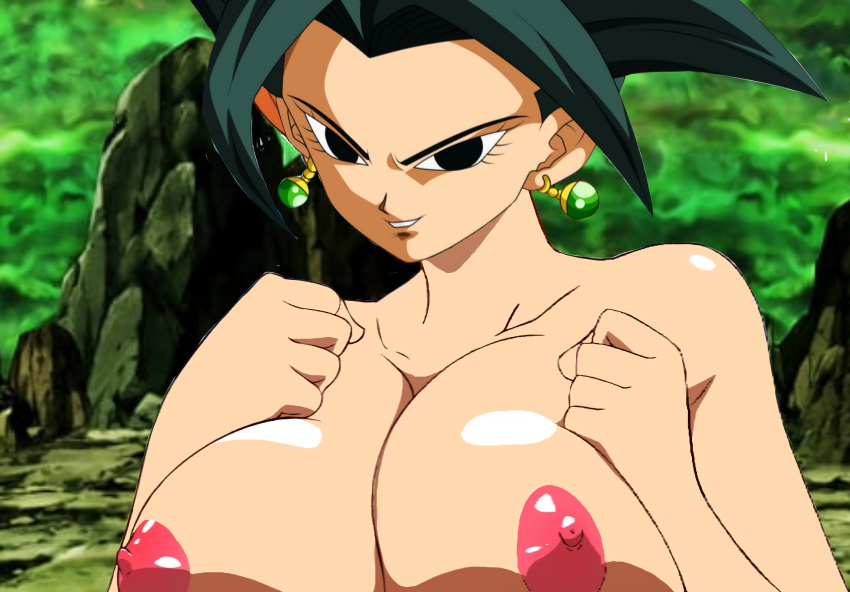 1girl big_breasts black_hair kefla_(dragon_ball) nude_female sexy_pose tagme tagme_(artist) tagme_(character)